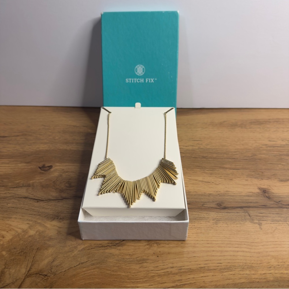 Stitch Fix Exclusive - Gold Statement Fan Necklace - Picture 3 of 5